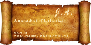 Janecskai Atalanta névjegykártya